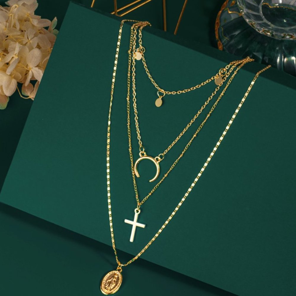 Moon Layered Necklace - Picture 3 of 3